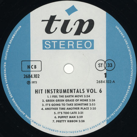 tip band lp hits instrumentals volume 6 and 7 label 1